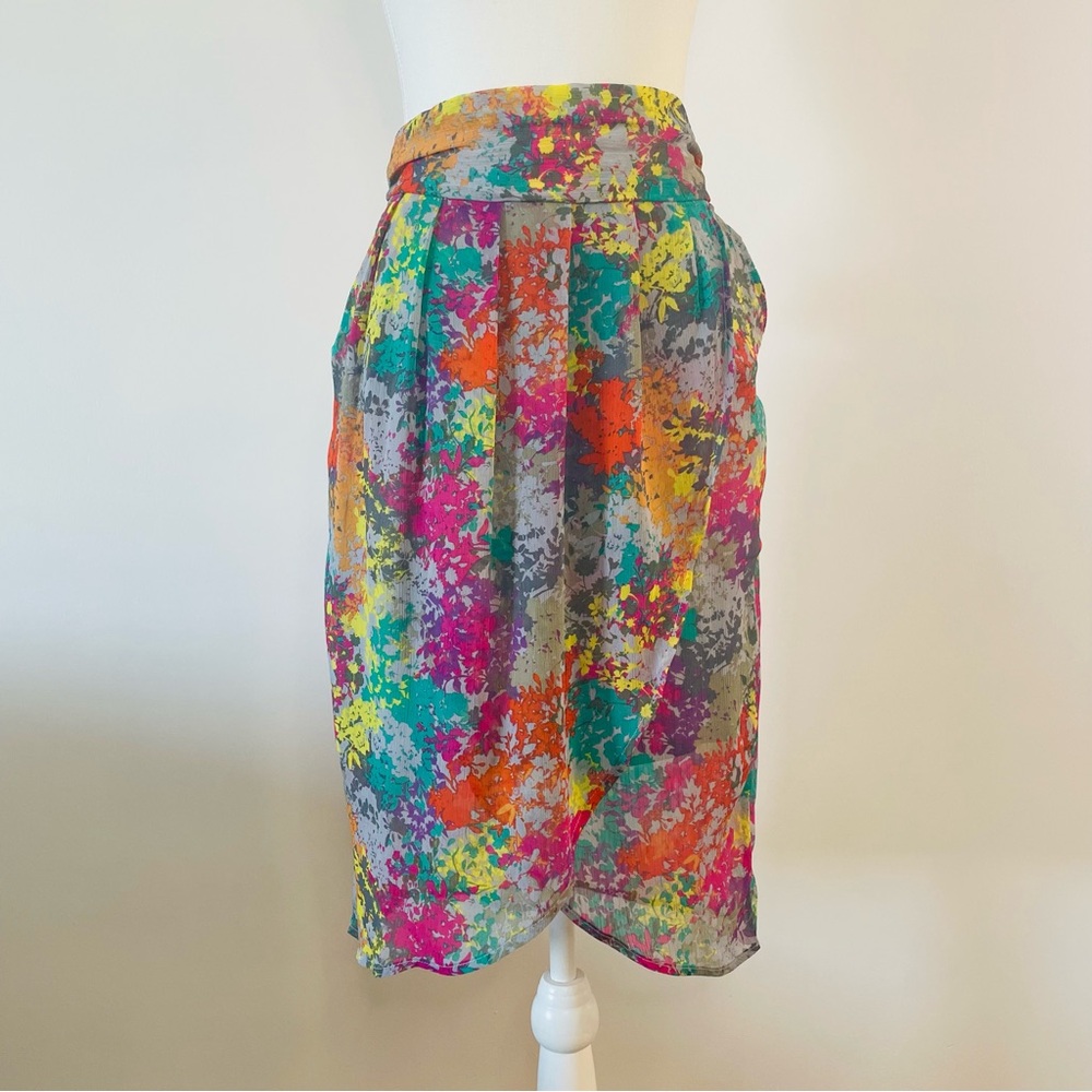 Sheer Tulip Skirt Abstract Multicolor Mossimo Supply Co. Women’s Medium
